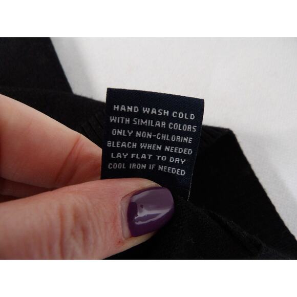 525 America Sweater Medium Black Square Neck Bell Sleeve Knit Minimalist Capsule - Picture 13 of 13